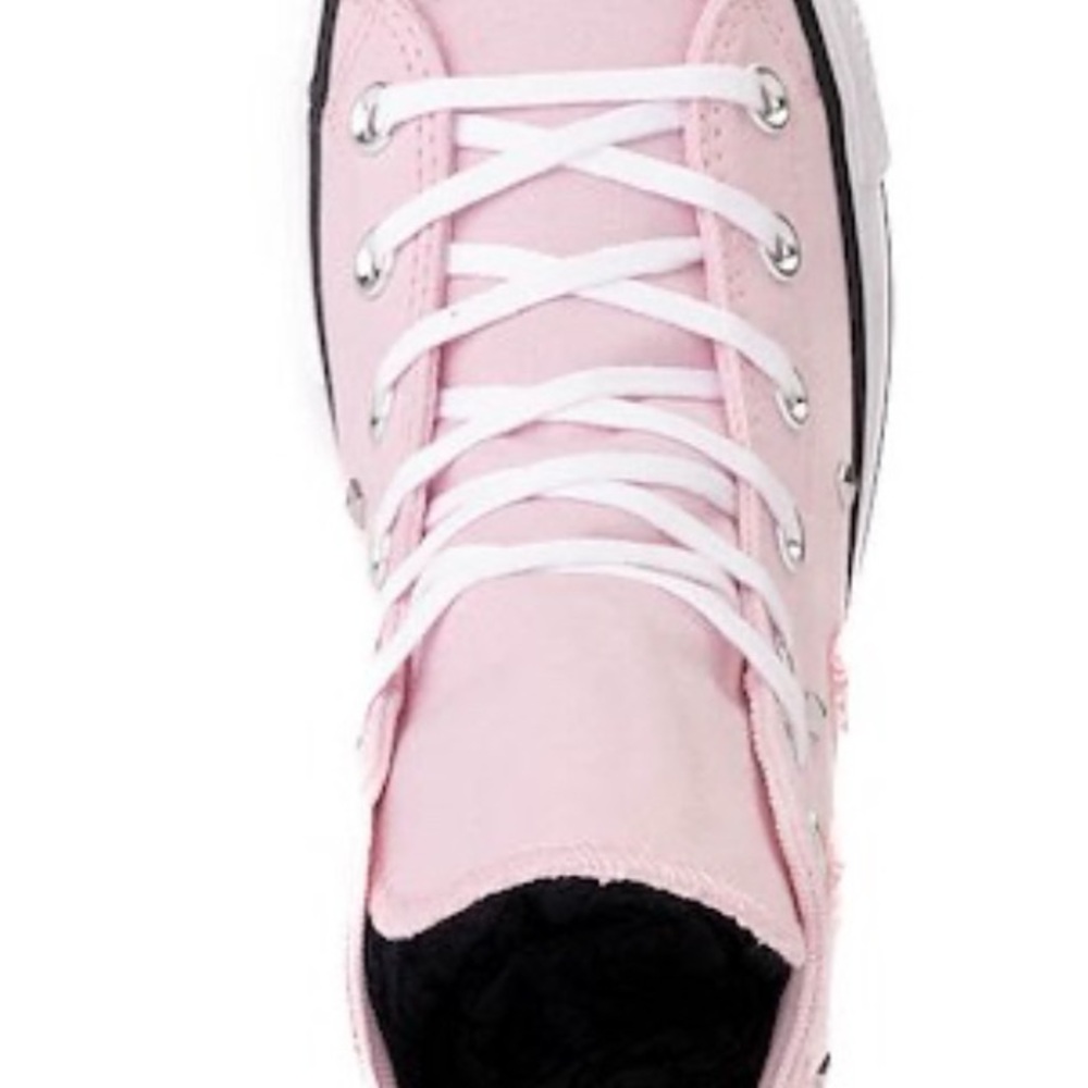 Womens Converse Pink Frosting Lift Dressed Up Bows & Studs High-Top Sneaker - Picture 2 of 4